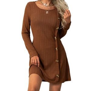 SOLD Long Sleeve Ribbed Knit Sweater Dress